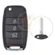 KIA Flip Key Remote Shell 4 Buttons SUV Trunk HYN14 Blade Buttons 4
