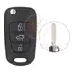 Hyundai 2008 2014 flip key remote shel 3buttons with sedan trunk left blade hyn14 aftermarket 34866 1
