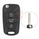 Hyundai flip key remote shell 3buttons with sedan trunk left laser blade aftermarket 34864 1