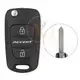 Hyundai accent flip key remote shell 2buttons with right groove normal blade aftermarket 34858 1