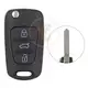 Kia flip key remote shell 3buttons with suv trunk right groove normal blade aftermarket 34868 1