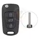 Kia flip key remote shell 3buttons suv trunk left laser blade aftermarket 34869 1