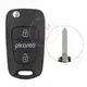Kia picanto flip key remote shell 2 buttons with right groove normal blade aftermarket 34859 1