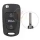 Kia rio flip key remote shell 2buttons laser blade aftermarket 34861 1
