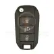 Peugeot 3 button flip key remote shell with hu83 blade front