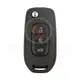 Renault Flip Key Remote Shell 3 Buttons With White Back Cover Emergency Key/blade Included