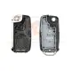 Volkswagen flip key shell 3 buttons with pin aftermarket inside
