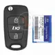 Genuine Flip Key Remote Hyundai i10 P/N: 95430 0X000 433MHz 2 Buttons Battery Type CR2032