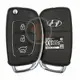 Genuine Hyundai Santa Fe Flip Key Remote 2012 2016 P/N: 95430 2W400 Buttons 3