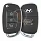 Mando a distancia original Hyundai Santa Fe Flip Key 2014 2018 P/N: 95430 2W410 Botones 3