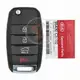 Genuine Kia Sorento Flip Key Remote 2015 2019 P/N: 95430 C5100 433MHz Frequency 433MHz