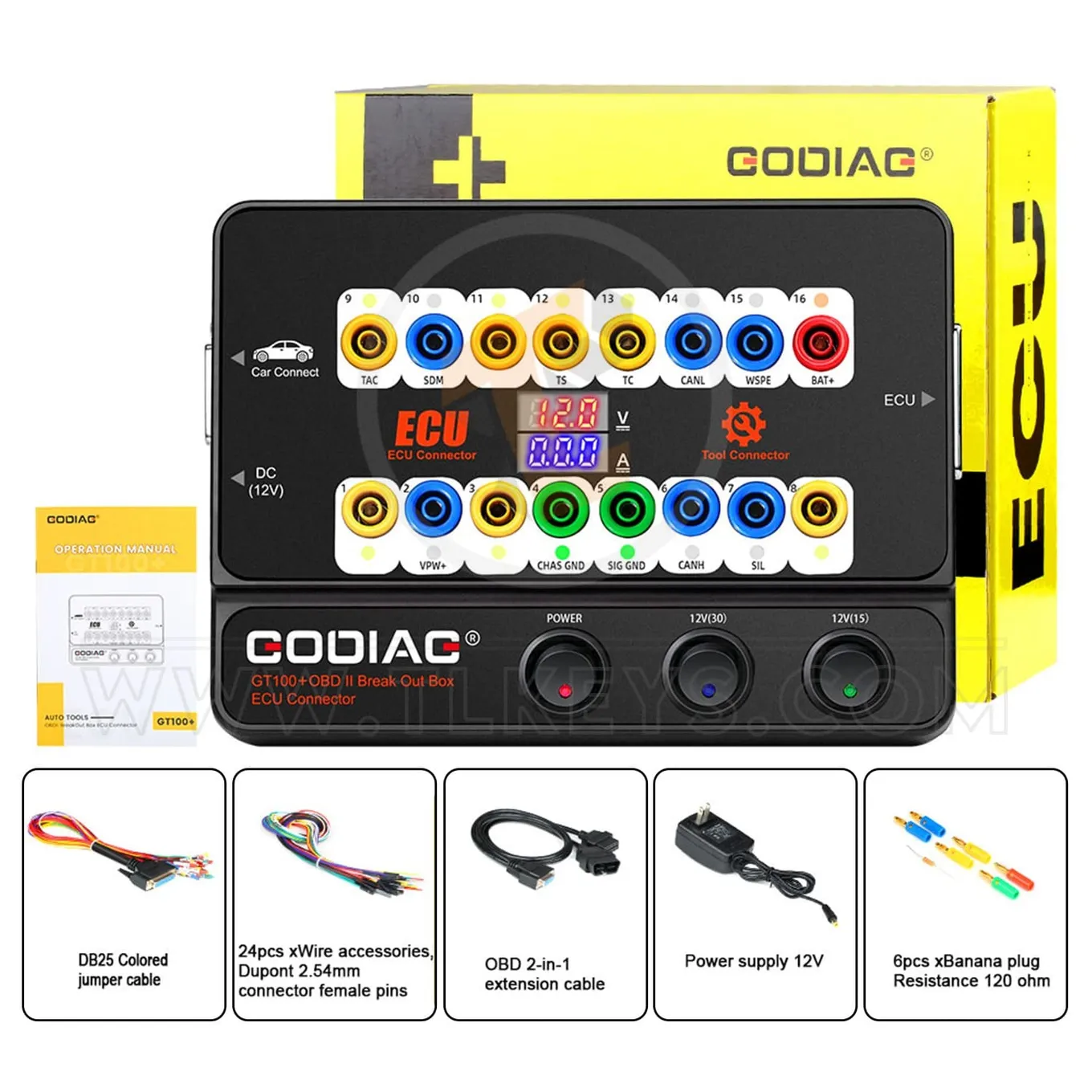 Key Programming Diagnostics Tools New Generation GODIAG GT100+ OBDII ECU Connector