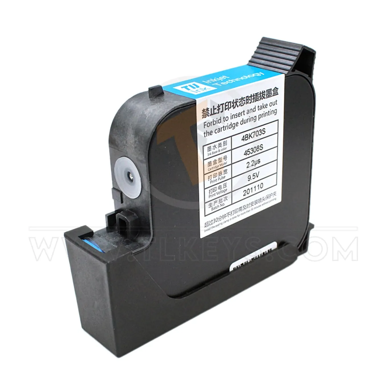 25,4 mm Tintenpatrone, schnell trocknende, lösungsmittelhaltige schwarze unsichtbare Tinte für TIJ Drucker, Größe 25,4 mm