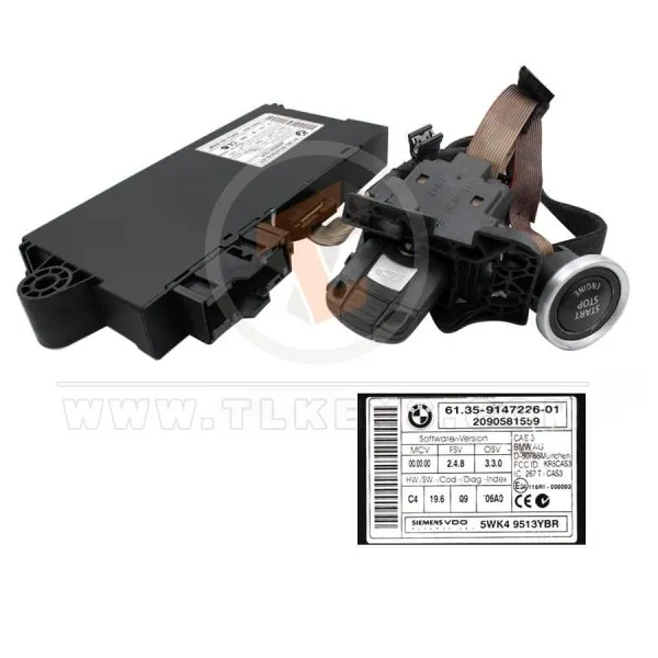 Original BMW CAS3 Sistema completo FCC ID: KR5CAS3 P/N: 9147226 01 Caja inteligente inmovilizadora Original BMW CAS3 Sistema completo FCC ID: KR5CAS3 P/N: 9147226 01 Caja inteligente inmovilizadora