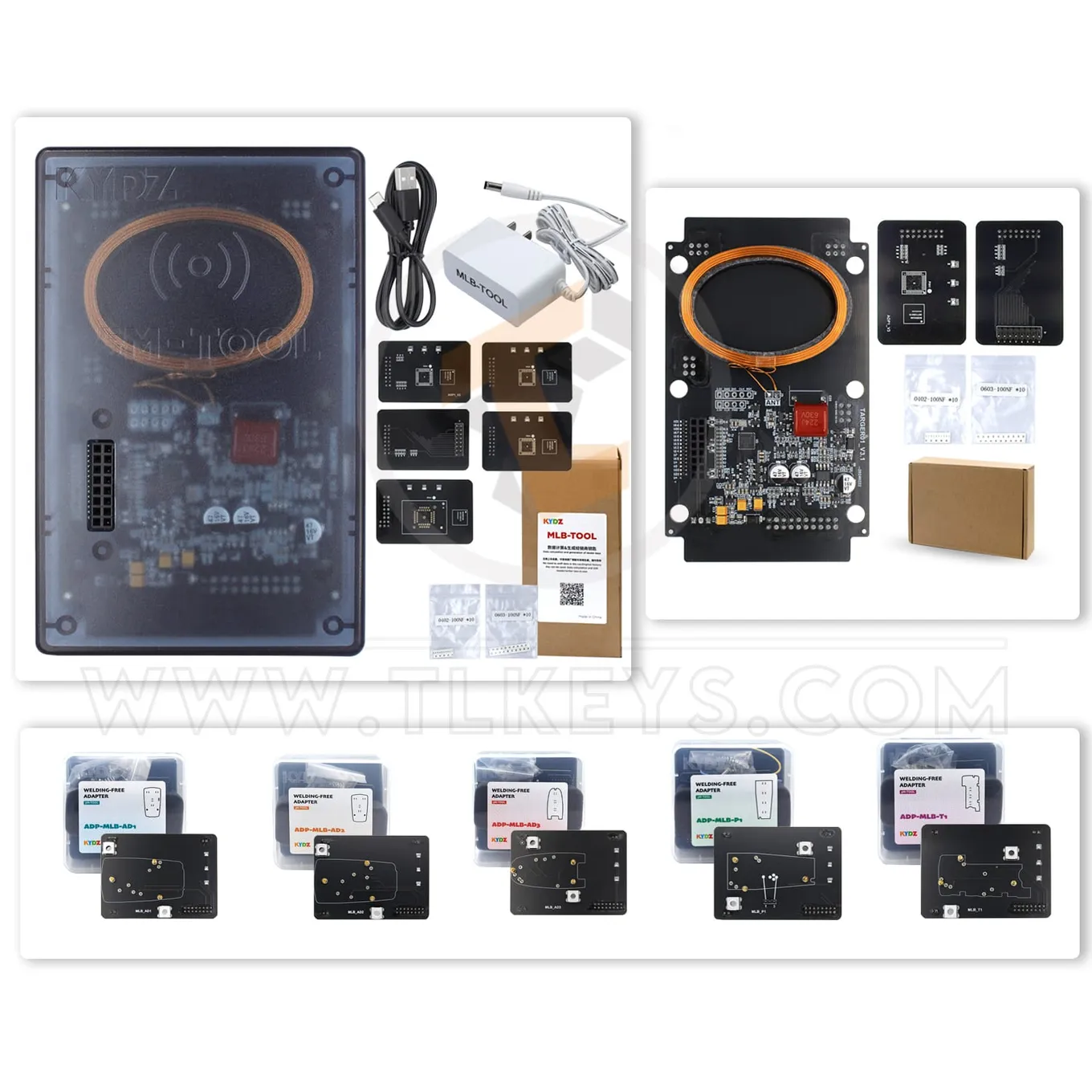 KYDZ MLB 5M Tool Key Programmer with KYDZ Adapter Key Programming Diagnostics Tools