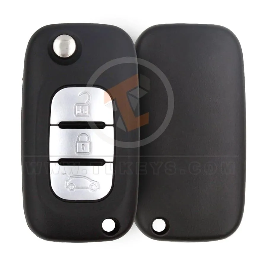 Renault todos los modelos 2007 2015 Flip Key Remote Shell 3 botones Botones de marca del mercado de accesorios 3