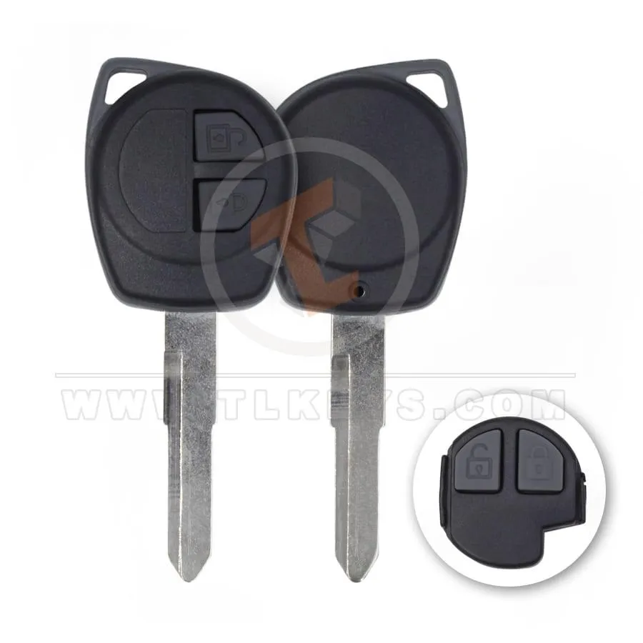 Suzuki 2008 2012 Coque de clé télécommande 2 boutons SU19 Lame Marque de rechange – Sans logo Boutons 2