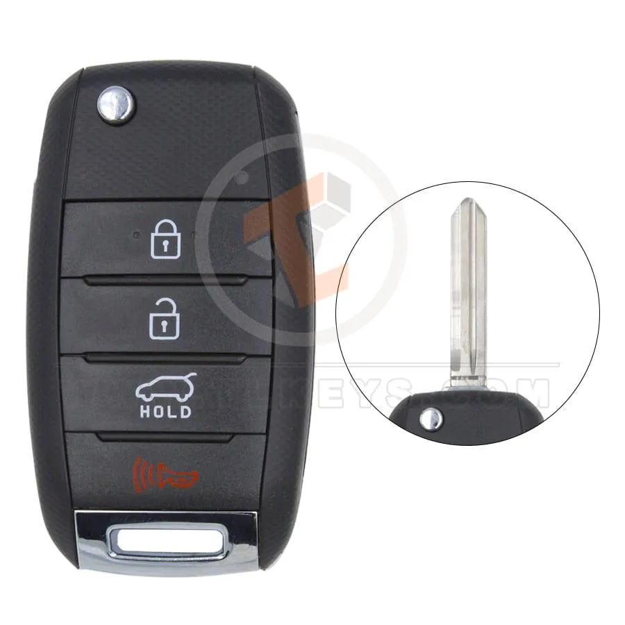 KIA Flip Key Remote Shell 4 Buttons SUV Trunk HYN14 Blade Buttons 4