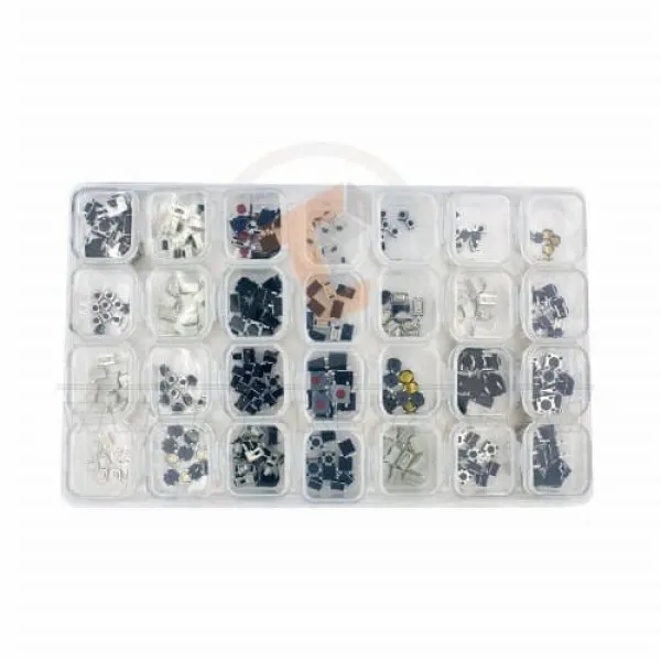 Boîte d'interrupteurs à boutons assortis pour télécommande 280 pièces, 28 modèles d'interrupteurs à boutons