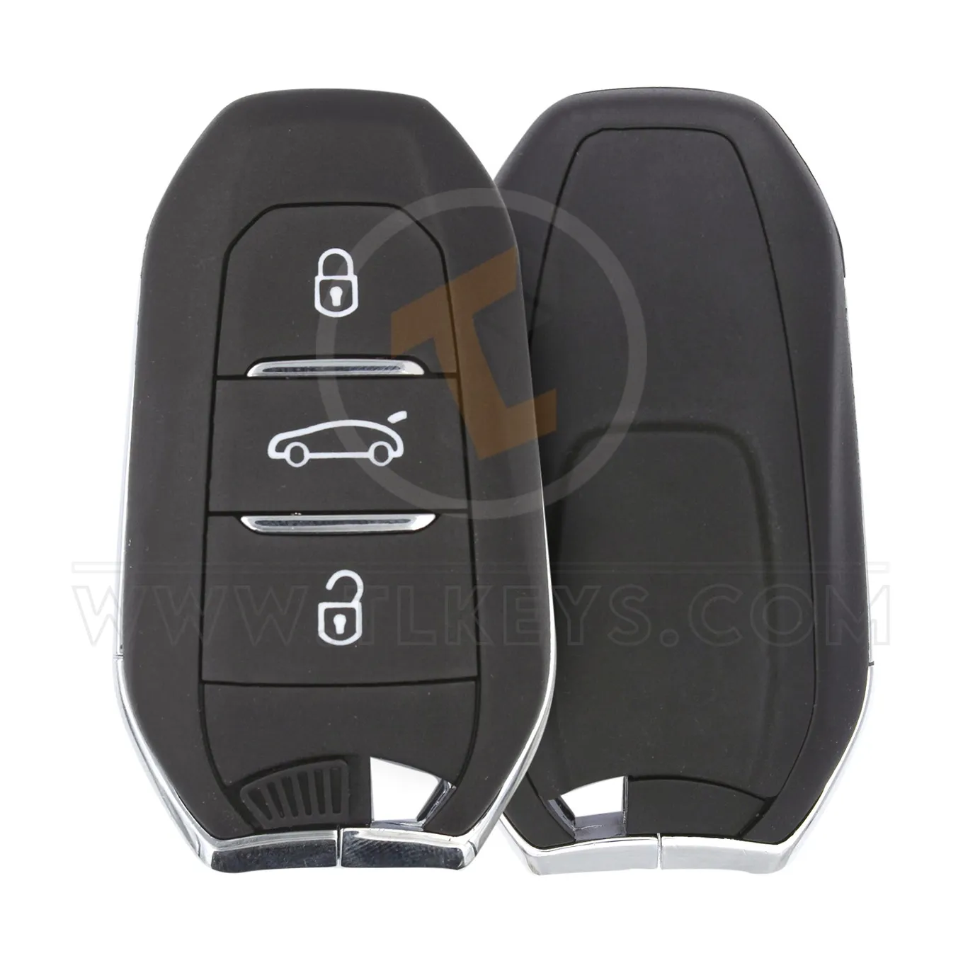 TL40663 Peugeot 3 Buttons (Trunk) Smart Key Shell HU83 Blade Aftermarket Brand 1