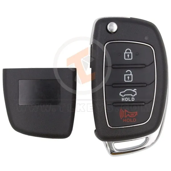 Hyundai Flip Key Remote Shell 4 botones Sedan Trunk HYN17 Blade Status Aftermarket