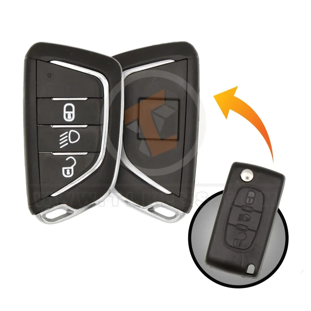 Modified peugeot 3 button flip key upgrade shell light Modified peugeot 3 button flip key upgrade shell light