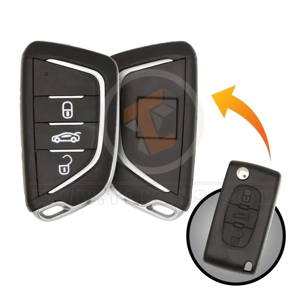 Modified peugeot 3 button flip key upgrade shell trunk Modified peugeot 3 button flip key upgrade shell trunk