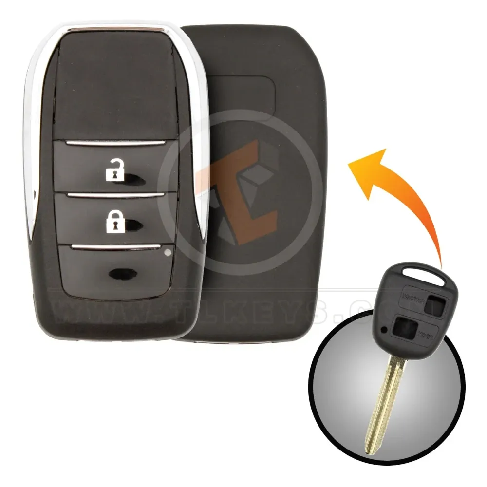 Modified toyota 2003 2009 flip key remote shell 2 buttons main