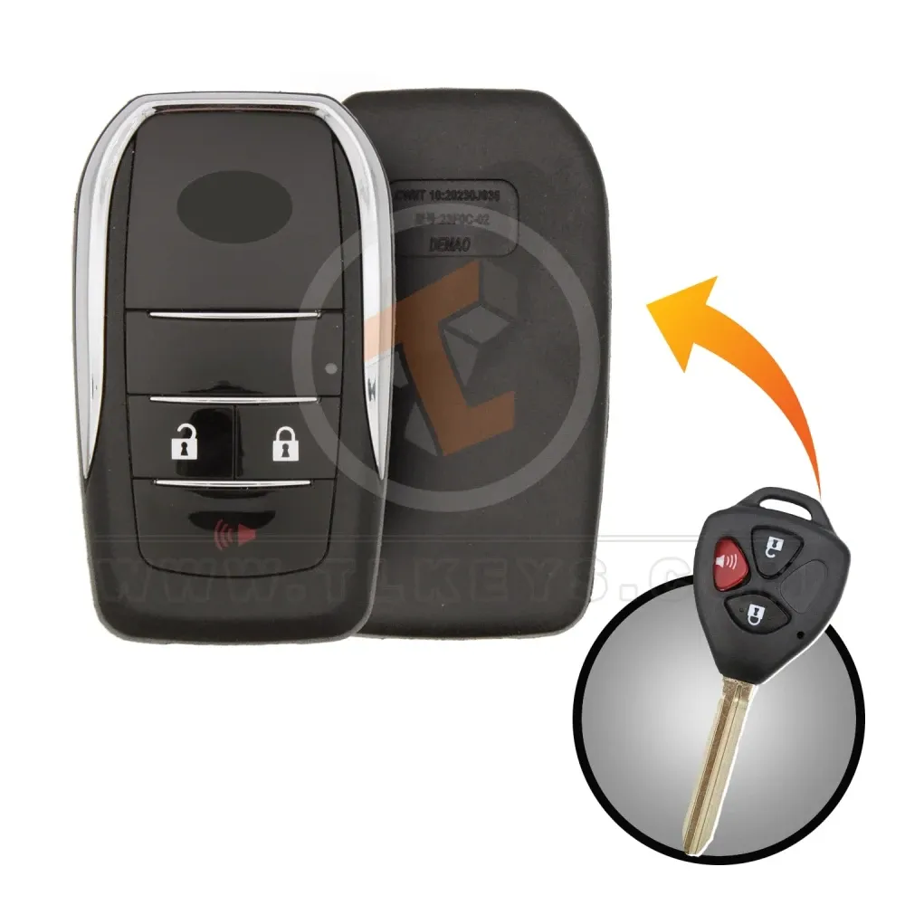 Modified flip remote key shell 3 button for toyota panic