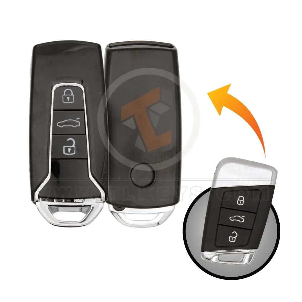 Vw modified 3 button smart proximity key shell aftermarket Vw modified 3 button smart proximity key shell aftermarket
