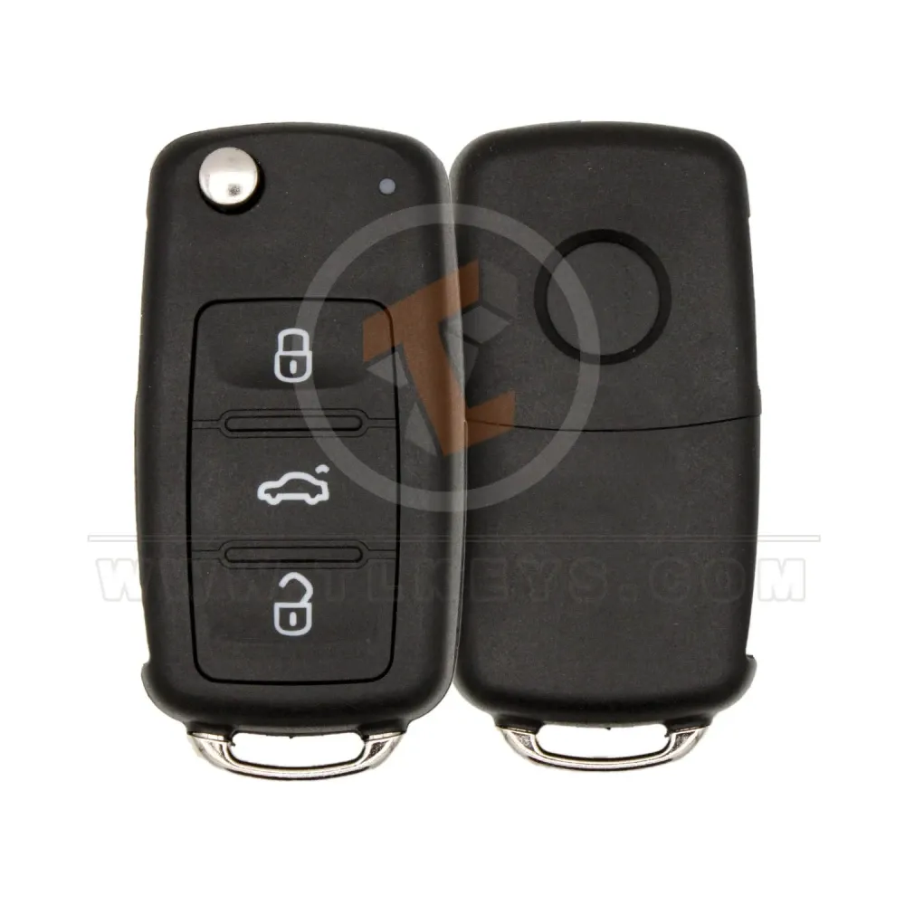 Volkswagen flip key shell 3 buttons with pin aftermarket