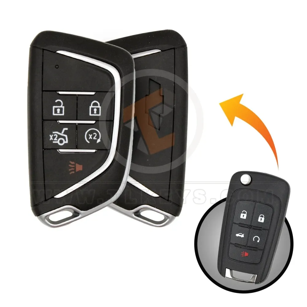 Modified chevrolet flip remote key shell 5 buttons case