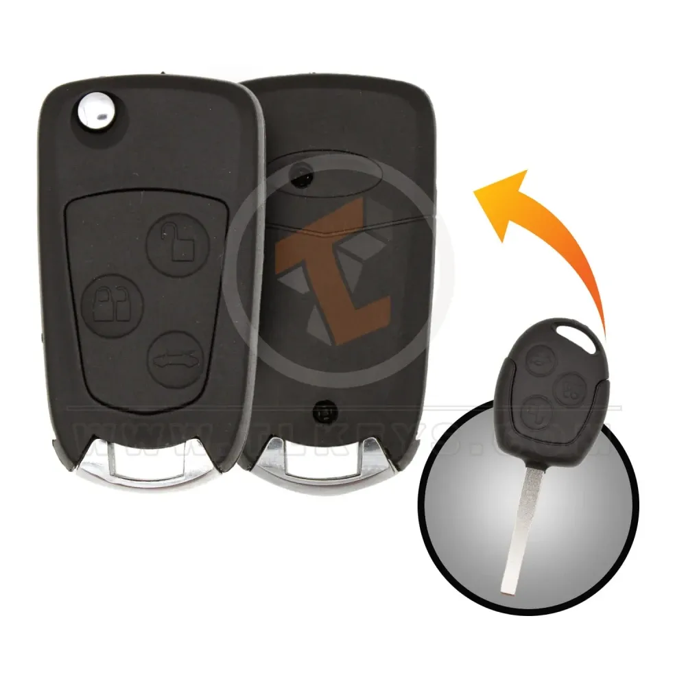 Ford focus 1998 2014 modified flip remote key shell 3 button