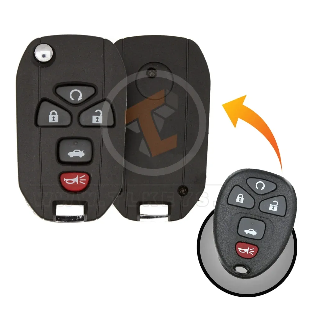 Modified flip remote key shell 5 buttons for gmc sedan first Modified flip remote key shell 5 buttons for gmc sedan first