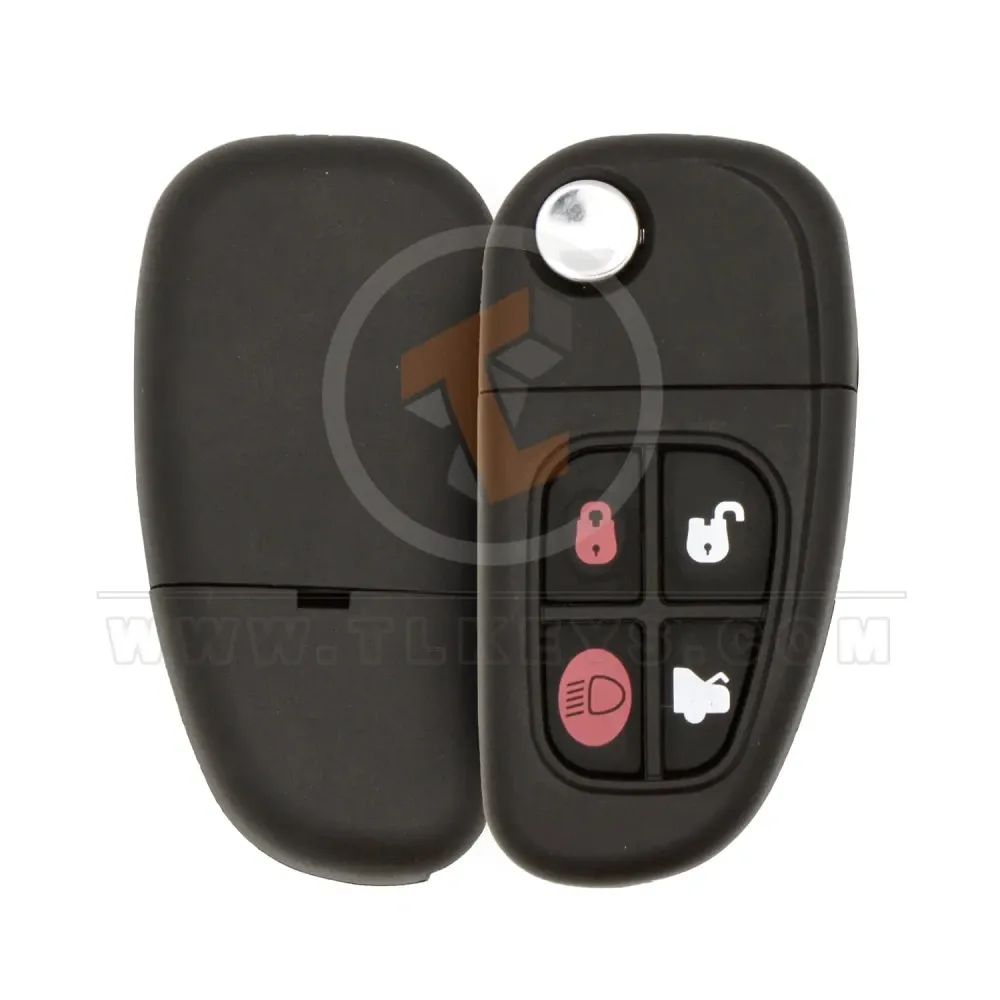 Jaguar 2001 2008 flip remote key shell 4 buttons aftermarket