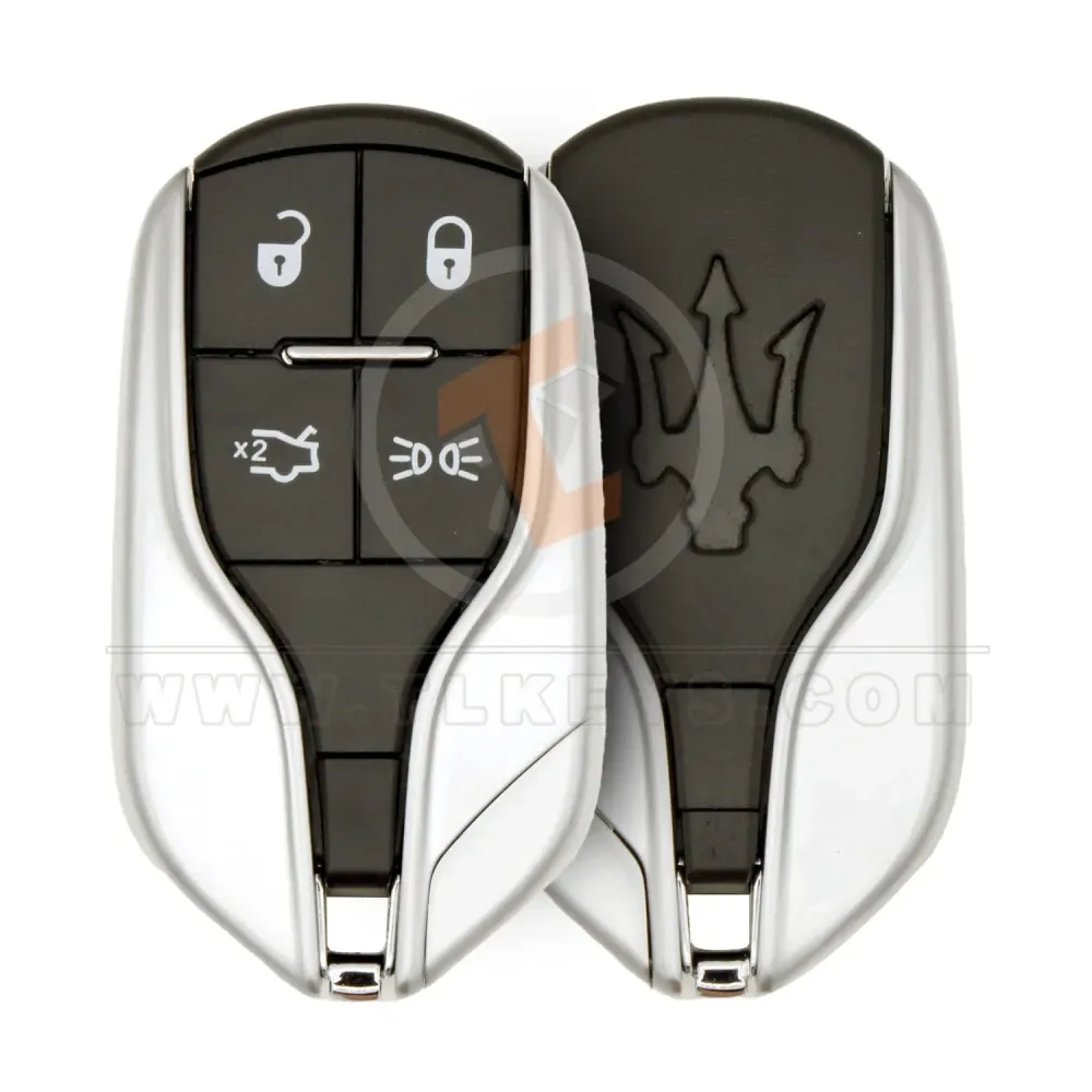 Maserati chrome smart key remote shell 4 buttons aftermarket brand
