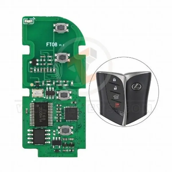 Lonsdor Smart Key Board FT08 PH0440B V2.0 For Lexus 4 Buttons Transponder Chip Toyota H