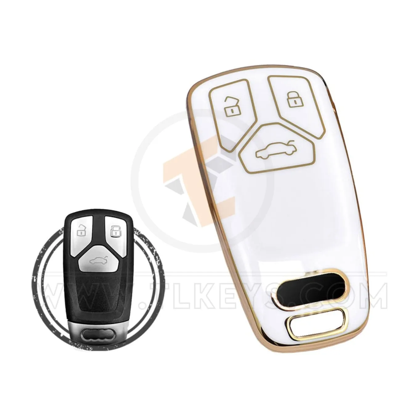 TPU Car Key Cover Case Compatible With Audi TT A4 Buttons 3 TPU Car Key Cover Case Compatible With Audi TT A4 Buttons 3