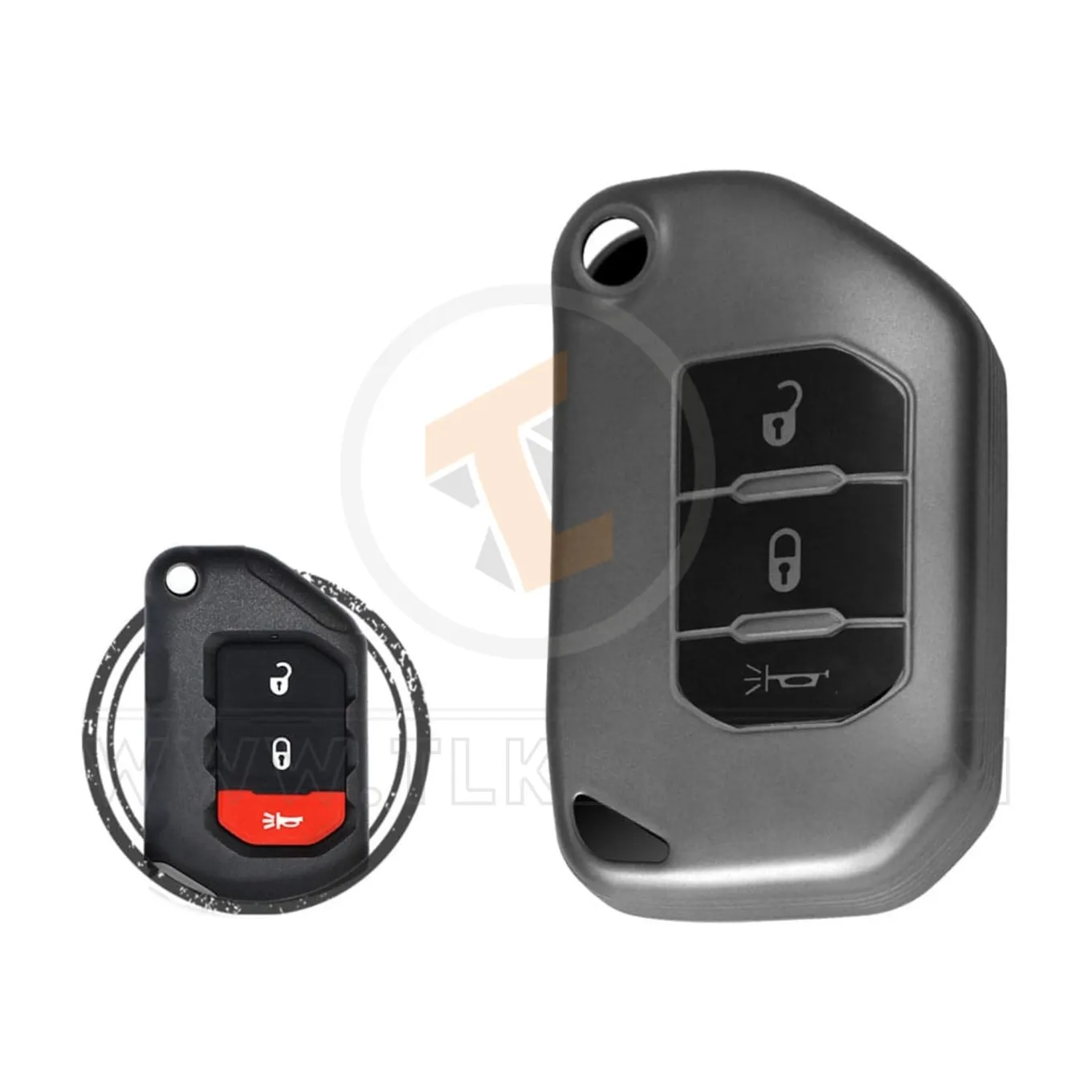 Coque de protection en TPU pour porte clés, pour Jeep Wrangler Gladiator Buttons 3