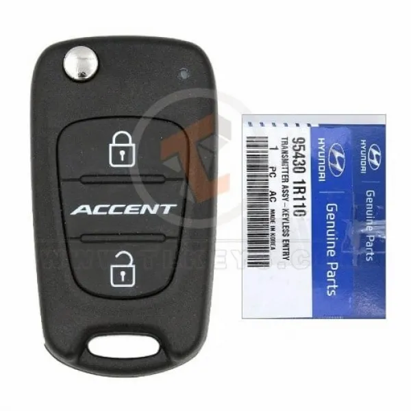 Genuine Hyundai Accent Flip Key Remote 2011 2014 P/N: 95430 1R110 Transponder Chip ID 46