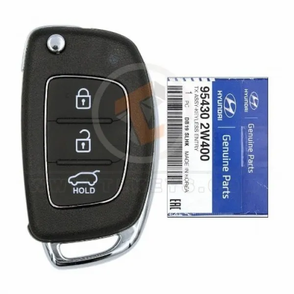 Genuine Hyundai Santa Fe Flip Key Remote 2012 2016 P/N: 95430 2W400 Transponder Chip DST80