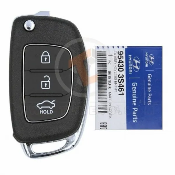 Genuine Hyundai Sonata Elantra Flip Key Remote 2010 2016 P/N: 95430 3S461 Transponder Chip ID 46