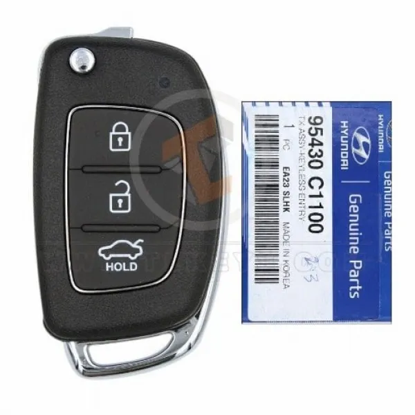 Genuine Hyundai Sonata Flip Key Remote 2015 2017 P/N: 95430 C1100 Transponder Chip DST80
