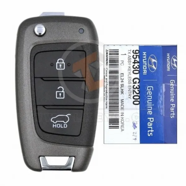 Genuine Hyundai I30 Flip Key Remote 2016 2020 P/N: 95430 G3200 433MHz Battery Type CR2032