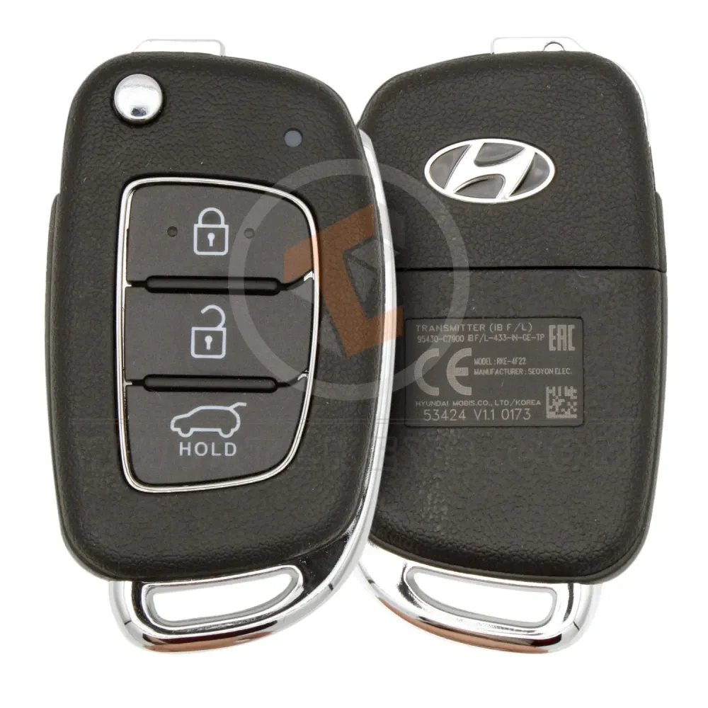 Genuine hyundai i20 2019 flip remote key 3 buttons 95430 c7900