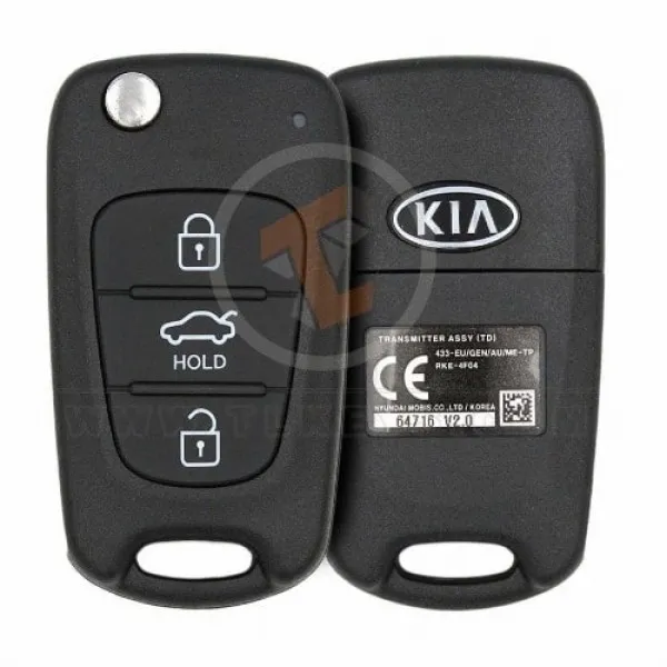 Genuine Kia Forte Cerato Flip Key Remote 2010 P/N: 95430 1M250 433MHz Transponder Chip ID 46