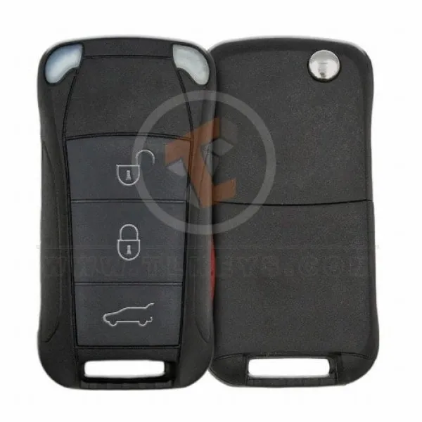 Porsche Cayenne Flip Key Remote 2005 2011 P/N: 7L5 959 753 B K Transponder Chip ID 46
