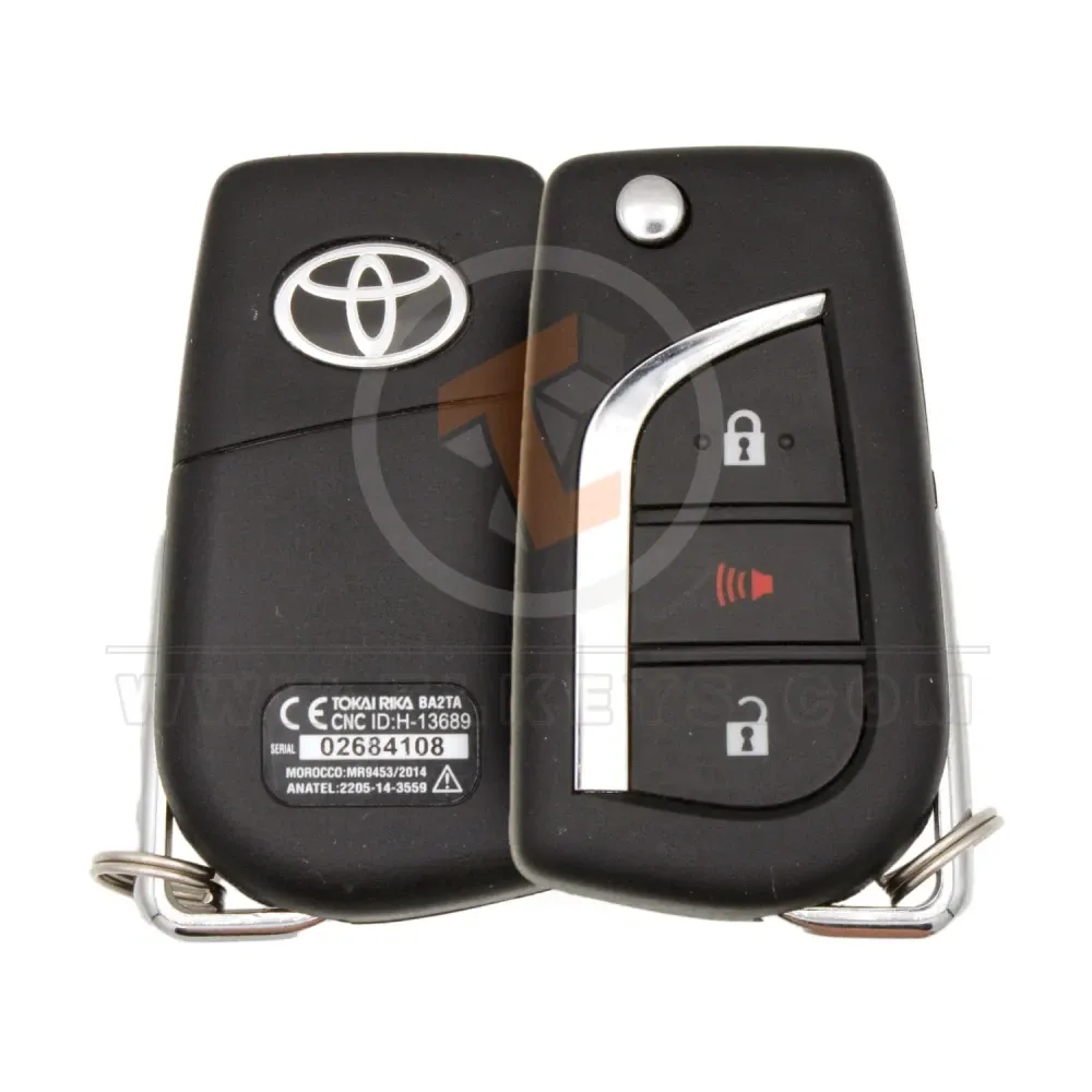 Original toyota hilux flip key 3 button 433mhz ba2ta no chip