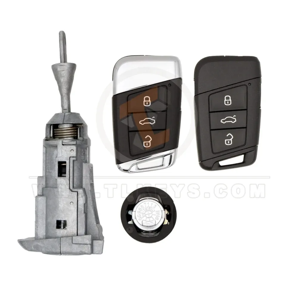 Original vw smart key 315mhz 4 buttons 5c chip lock set Original vw smart key 315mhz 4 buttons 5c chip lock set