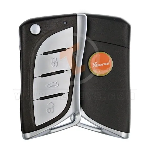 Xhorse XELEX0EN Mando a distancia con llave abatible, 3 botones, Chip transpondedor ID 47